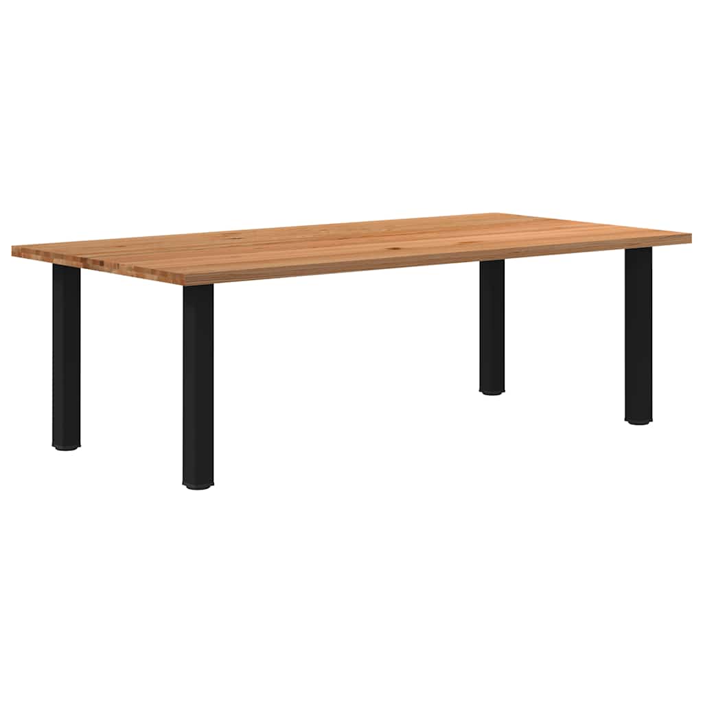 Table Contemporaine en Bois Massif et Acier Noir-120 cm-240 cm-1-La-Fabrique-Industrielle