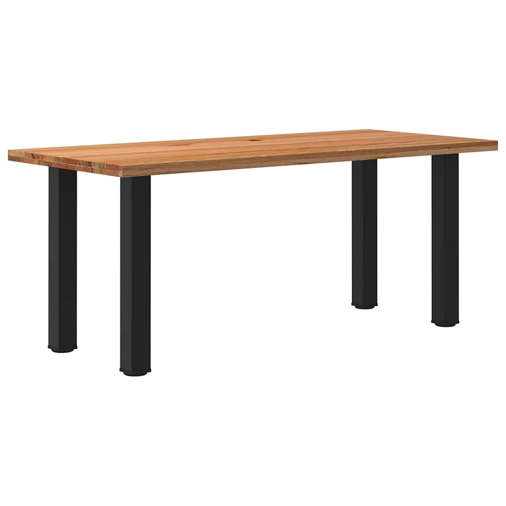 Table Contemporaine en Bois Massif et Acier Noir-80 cm-180 cm-1-La-Fabrique-Industrielle