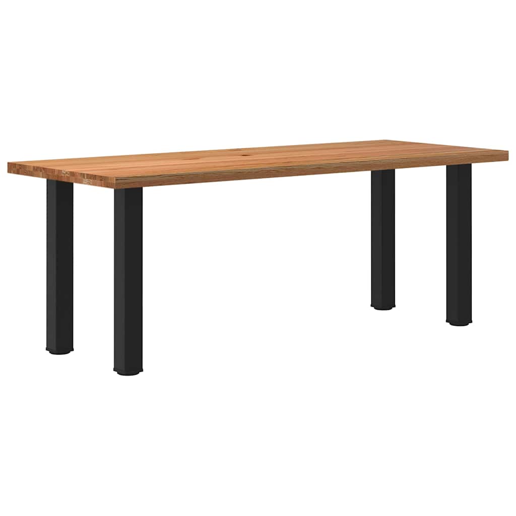 Table Contemporaine en Bois Massif et Acier Noir-80 cm-200 cm-1-La-Fabrique-Industrielle