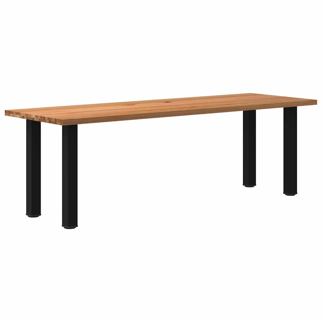 Table Contemporaine en Bois Massif et Acier Noir-80 cm-240 cm-1-La-Fabrique-Industrielle