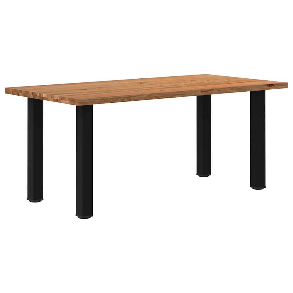 Table Contemporaine en Bois Massif et Acier Noir-90 cm-180 cm-1-La-Fabrique-Industrielle