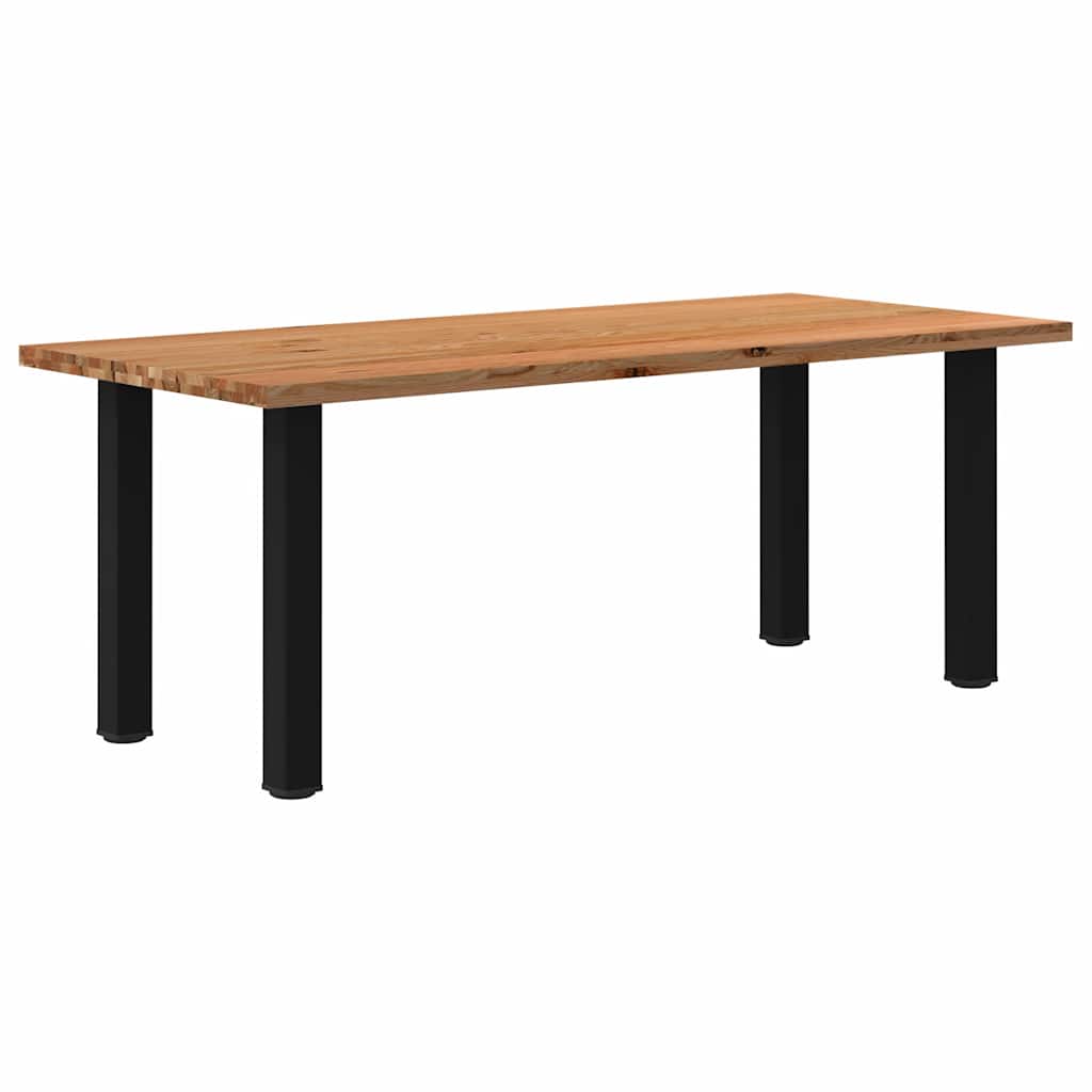 Table Contemporaine en Bois Massif et Acier Noir-90 cm-200 cm-1-La-Fabrique-Industrielle