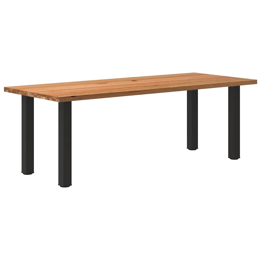 Table Contemporaine en Bois Massif et Acier Noir-90 cm-220 cm-1-La-Fabrique-Industrielle