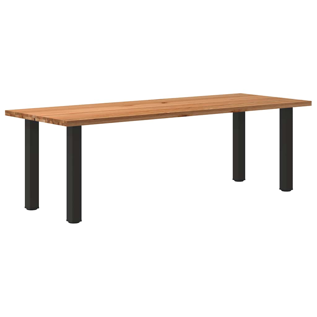 Table Contemporaine en Bois Massif et Acier Noir-90 cm-240 cm-1-La-Fabrique-Industrielle
