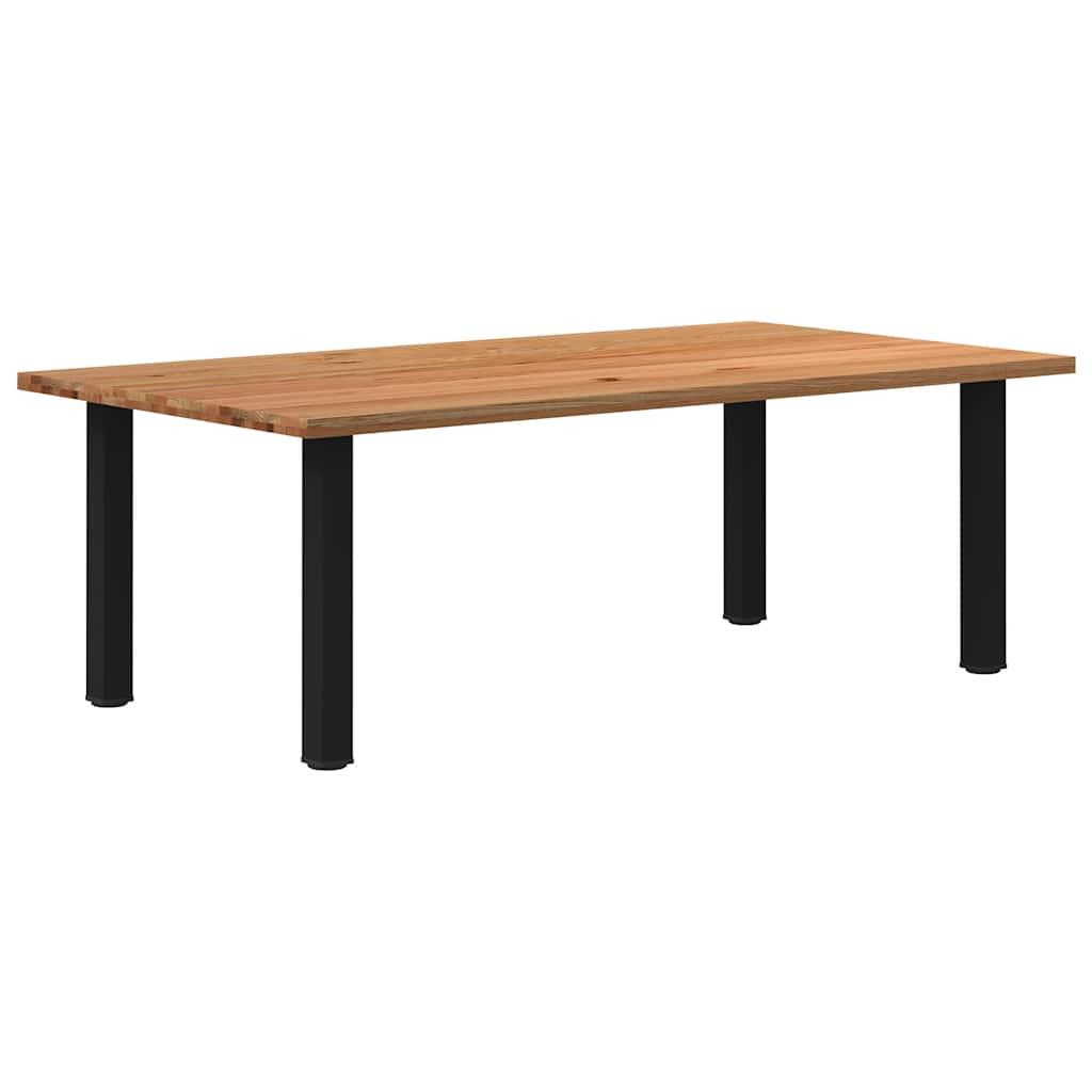 Table Contemporaine en Bois Massif et Acier Noir-La-Fabrique-Industrielle