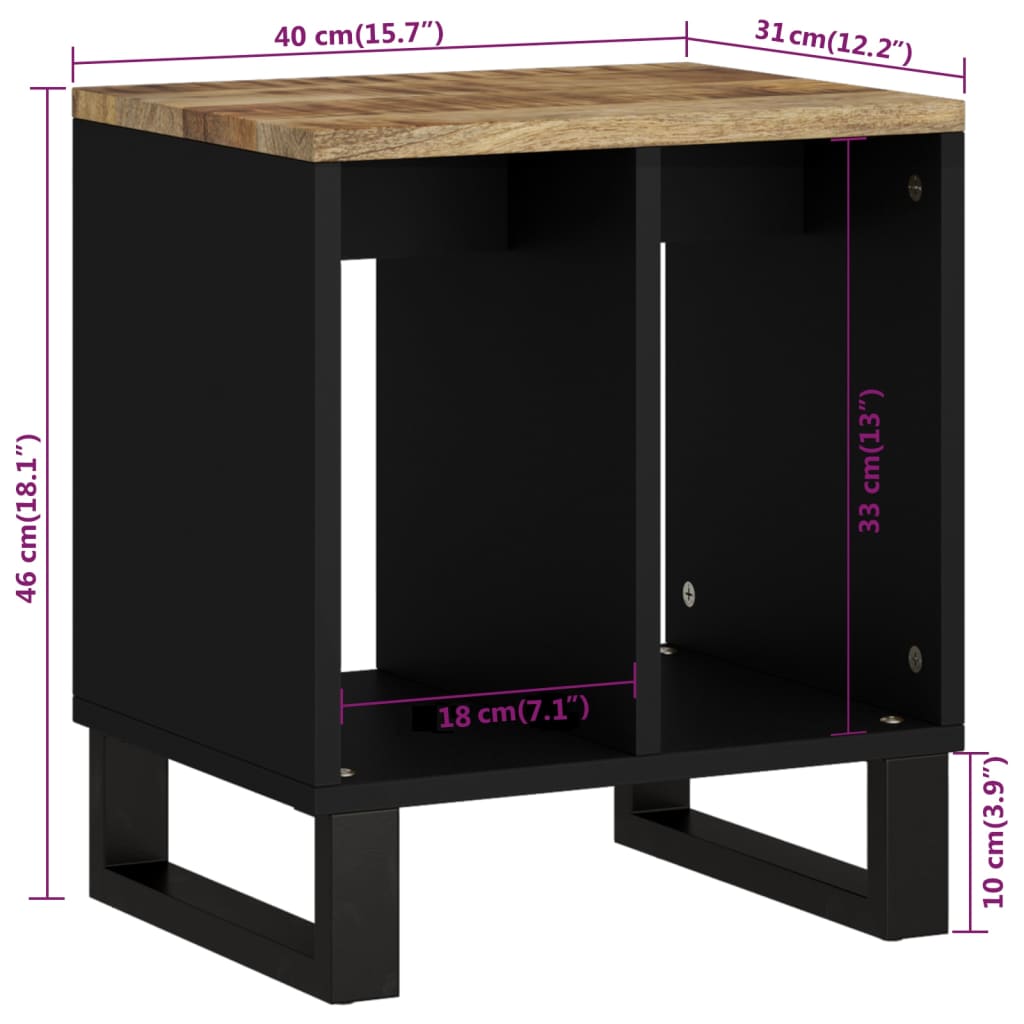 Table D'appoint 40X31X46 Cm Bois De Manguier Et D'ingénierie-La-Fabrique-Industrielle