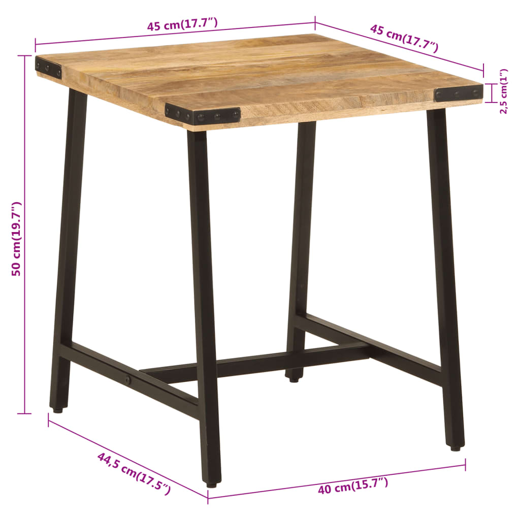 Table D’appoint 45X45X50 Cm Bois Massif De Manguier Et Fer-La-Fabrique-Industrielle