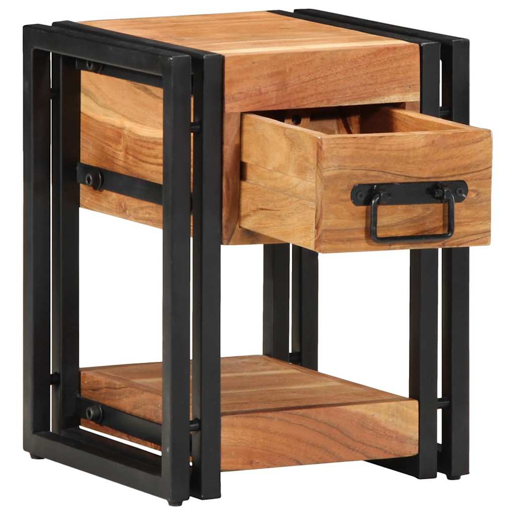 Table De Nuit 40X40X40 Cm En Bois De Manguier Massif-Bois d'acacia massif-1-30 x 30 x 40 cm-La-Fabrique-Industrielle