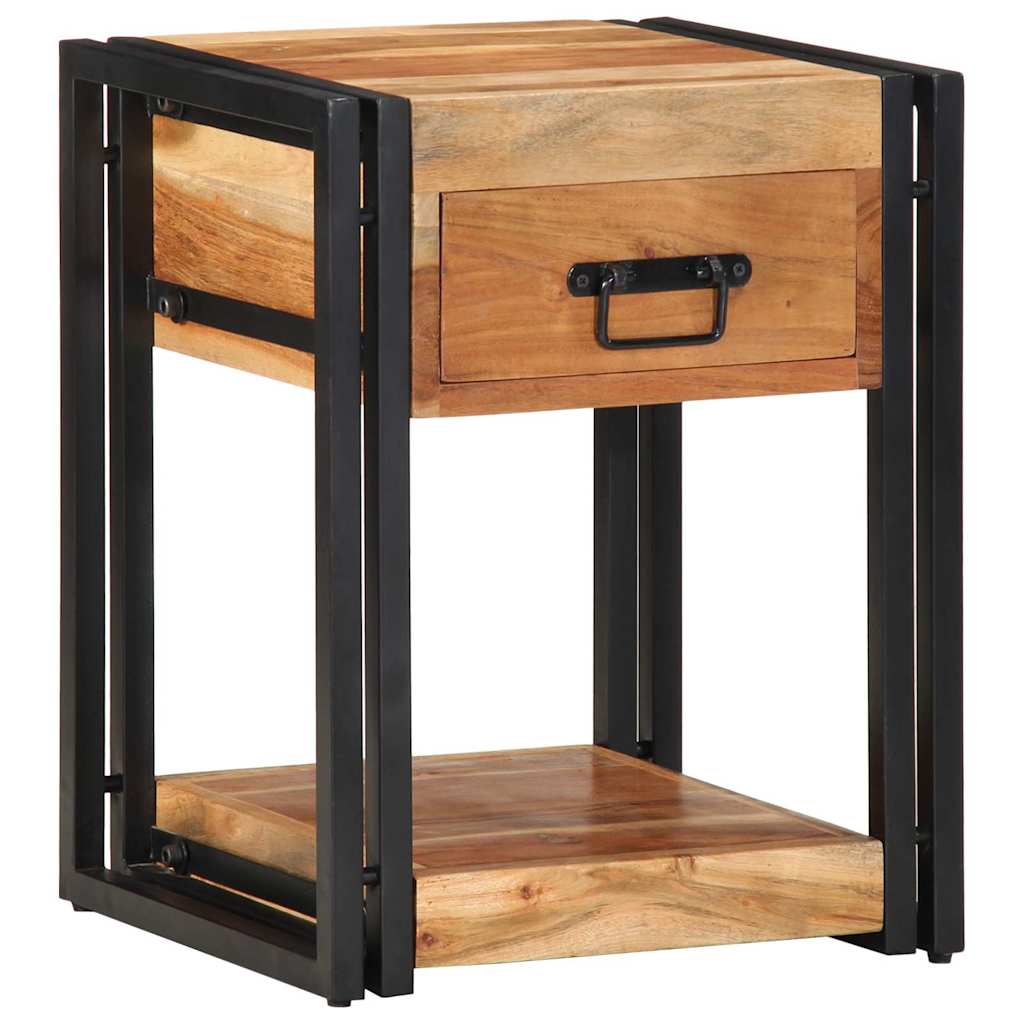 Table De Nuit 40X40X40 Cm En Bois De Manguier Massif-Bois d'acacia massif-1-40 x 35 x 50 cm-La-Fabrique-Industrielle