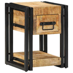 Table De Nuit 40X40X40 Cm En Bois De Manguier Massif-Bois de manguier brut massif-1-30 x 30 x 40 cm-La-Fabrique-Industrielle