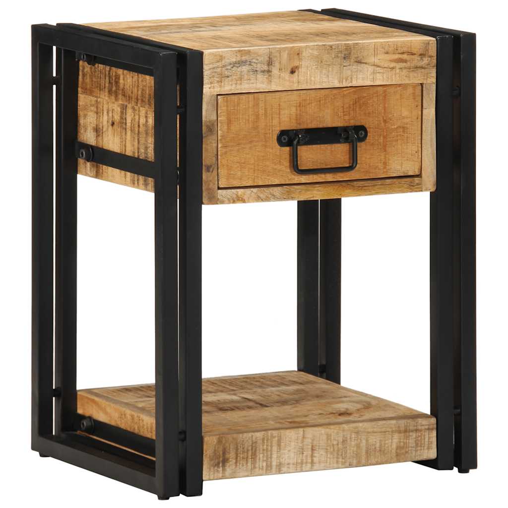 Table De Nuit 40X40X40 Cm En Bois De Manguier Massif-Bois de manguier brut massif-1-40 x 35 x 50 cm-La-Fabrique-Industrielle