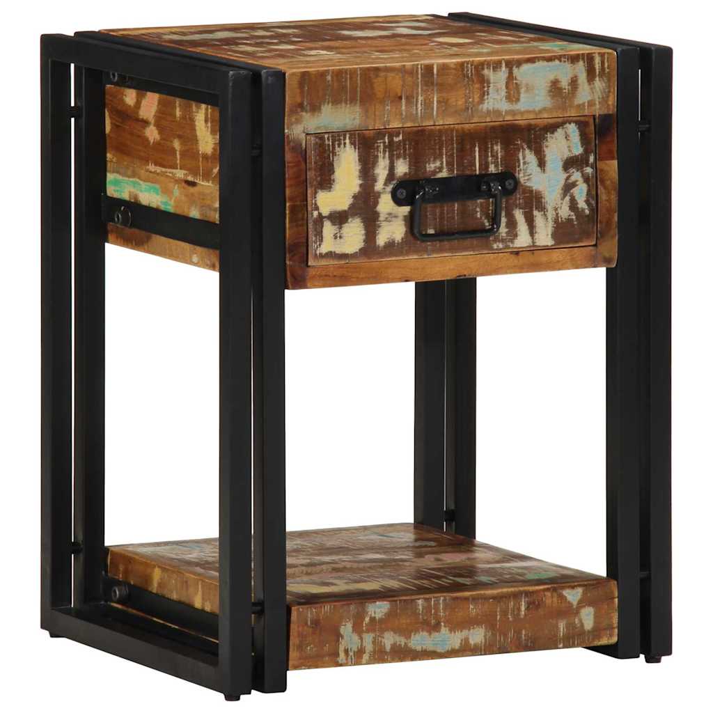 Table De Nuit 40X40X40 Cm En Bois De Manguier Massif-Bois récupéré massif-1-40 X 35 X 50 cm-La-Fabrique-Industrielle