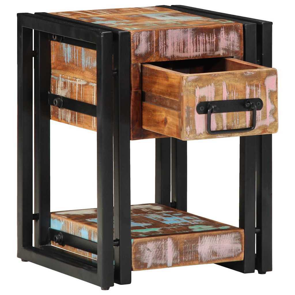 Table De Nuit 40X40X40 Cm En Bois De Manguier Massif-bois de récupération massif-1-30 x 30 x 40 cm-La-Fabrique-Industrielle