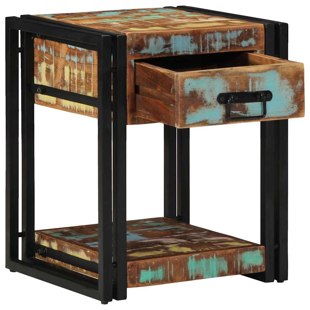 Table De Nuit 40X40X40 Cm En Bois De Manguier Massif-bois de récupération massif-1-40 x 40 x 50 cm-La-Fabrique-Industrielle