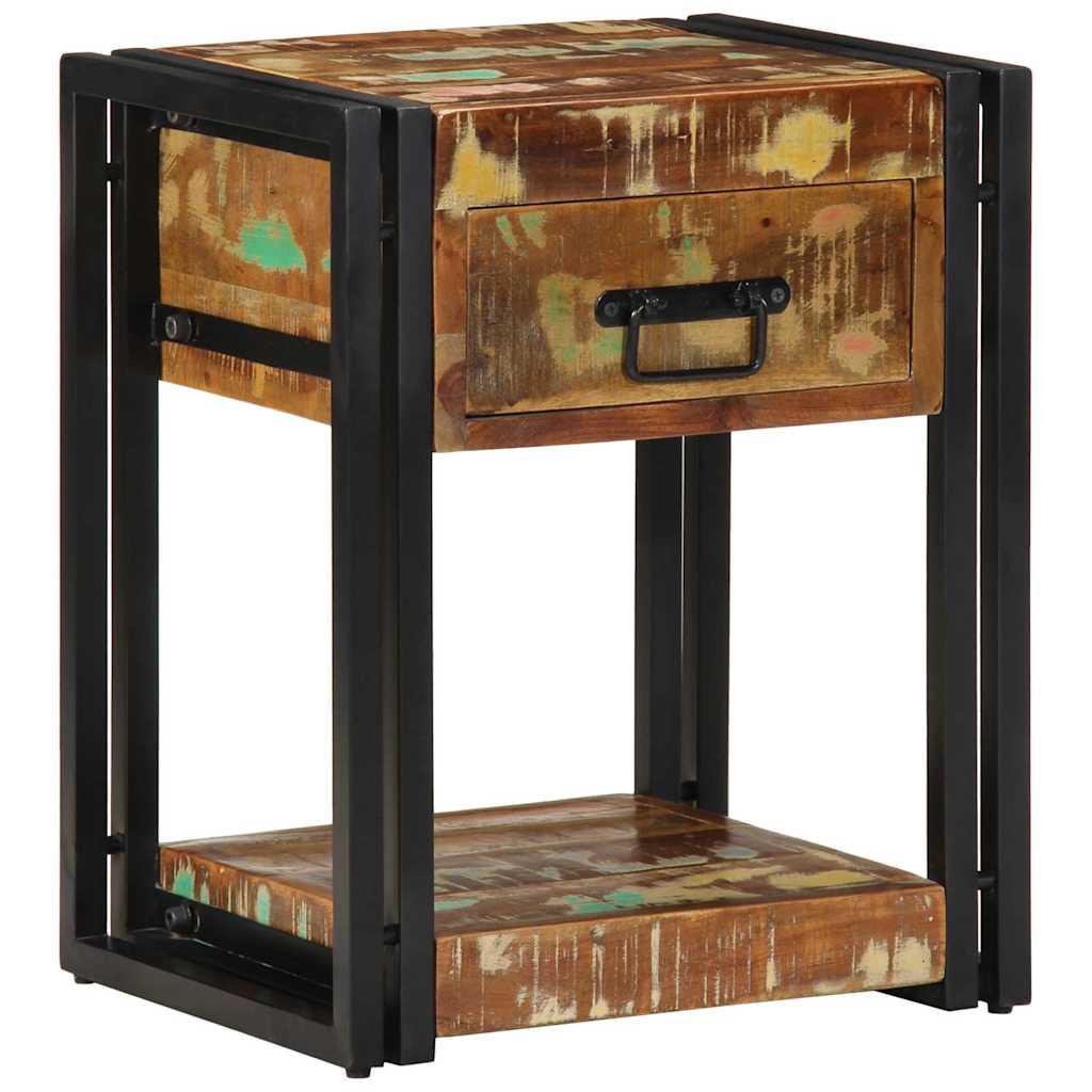 Table De Nuit 40X40X40 Cm En Bois De Manguier Massif-bois de récupération massif-2-40 x 35 x 50 cm-La-Fabrique-Industrielle