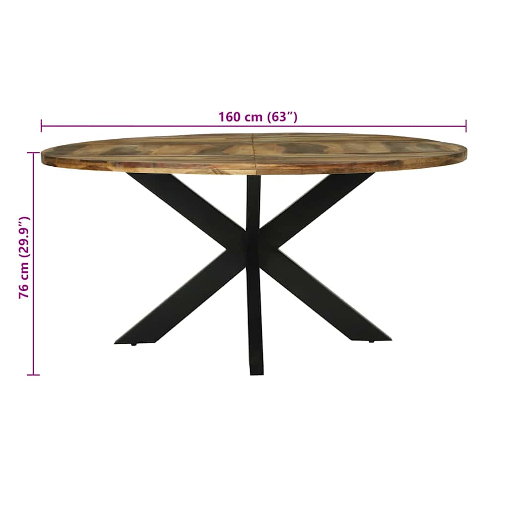 Table De Salle À Manger Ronde Ø160X76 Cm Bois Massif D'acacia-La-Fabrique-Industrielle