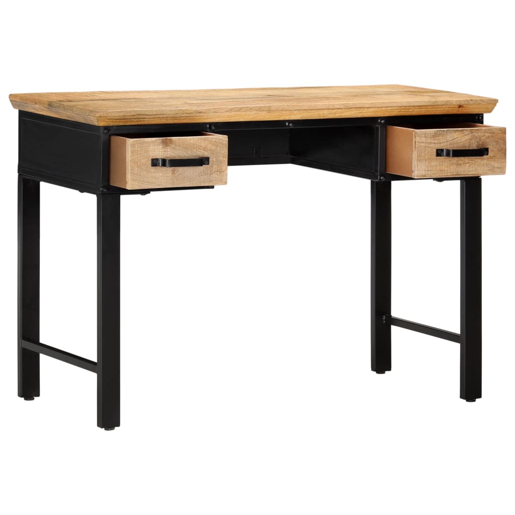 Table D'écriture 110X50X76 Cm Bois De Manguier Massif Vert Foncé-La-Fabrique-Industrielle