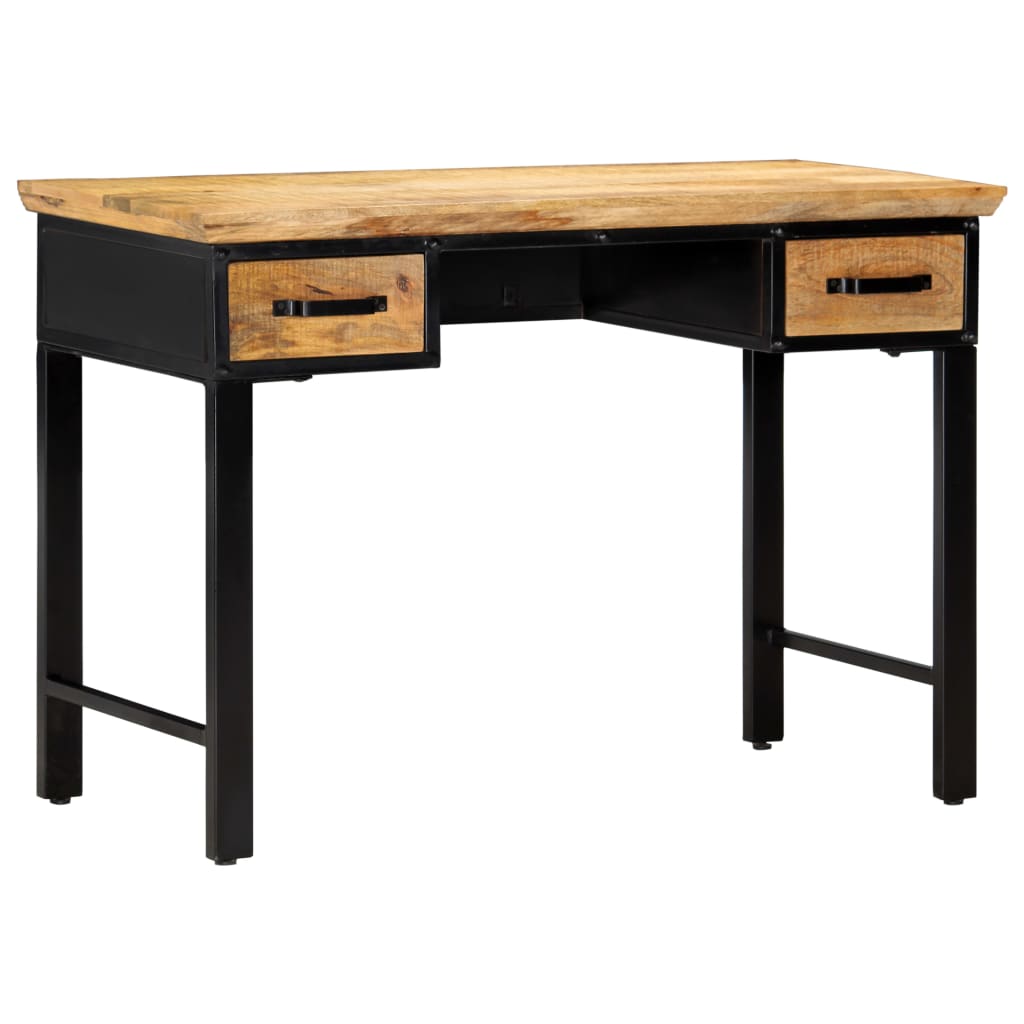 Table D'écriture 110X50X76 Cm Bois De Manguier Massif Vert Foncé-La-Fabrique-Industrielle