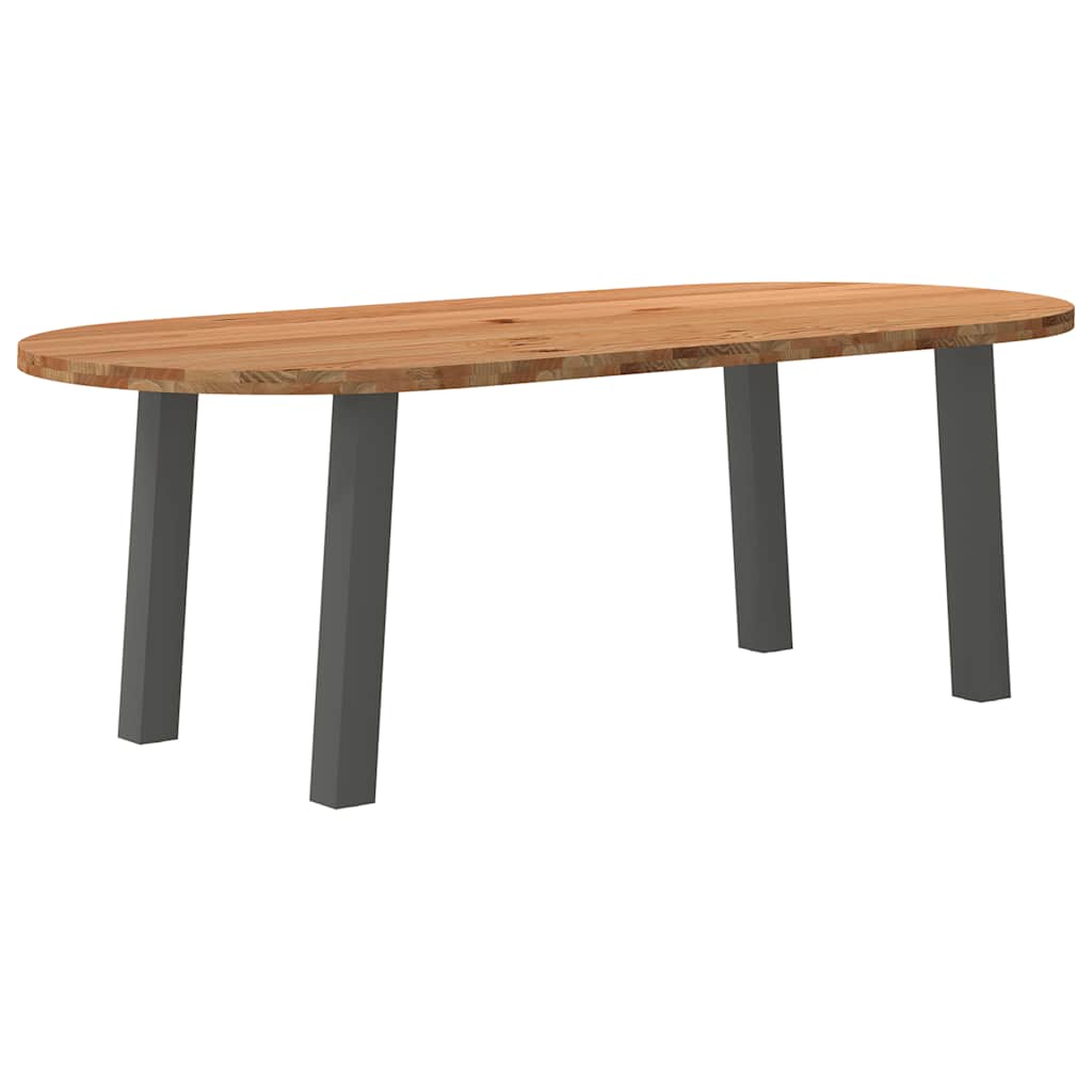Table Industrielle Ovale en Chêne Massif-Anthracite-1-220 x 100 x 74 cm-La-Fabrique-Industrielle