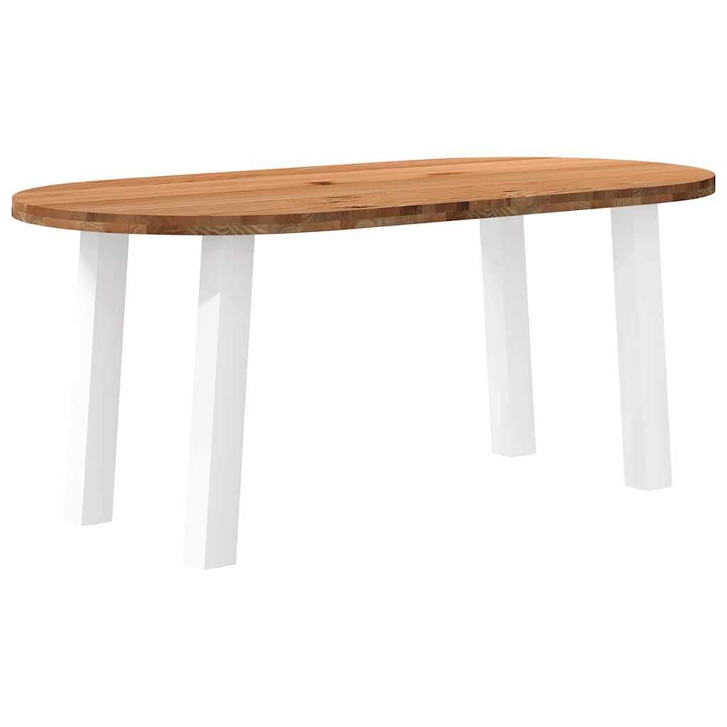 Table Industrielle Ovale en Chêne Massif-Blanc-1-180 x 90 x 74 cm-La-Fabrique-Industrielle
