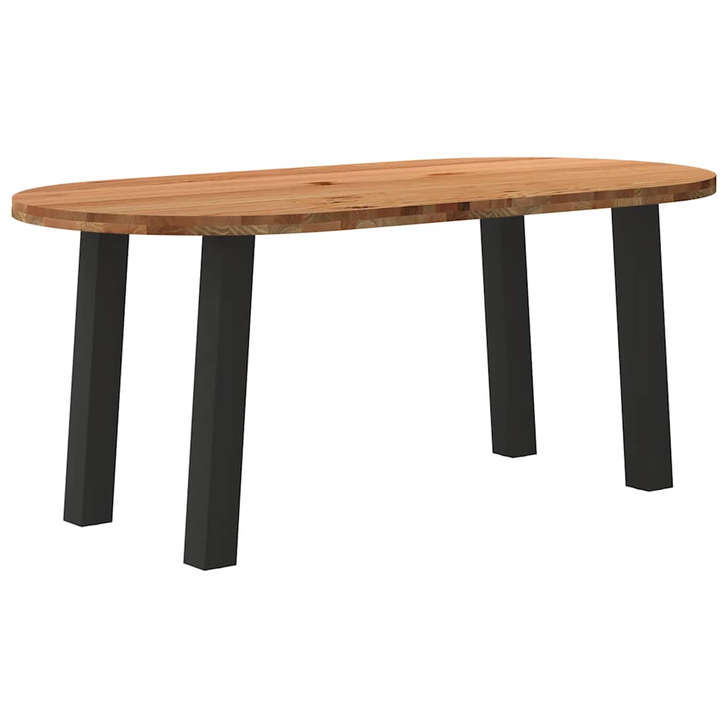 Table Industrielle Ovale en Chêne Massif-Noir-1-180 x 90 x 74 cm-La-Fabrique-Industrielle