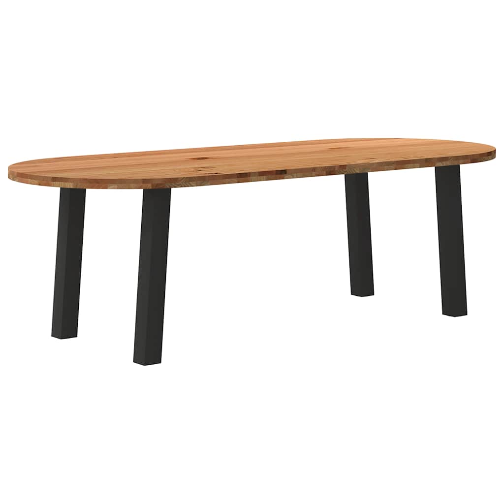 Table Industrielle Ovale en Chêne Massif-Noir-1-240 x 100 x 74 cm-La-Fabrique-Industrielle