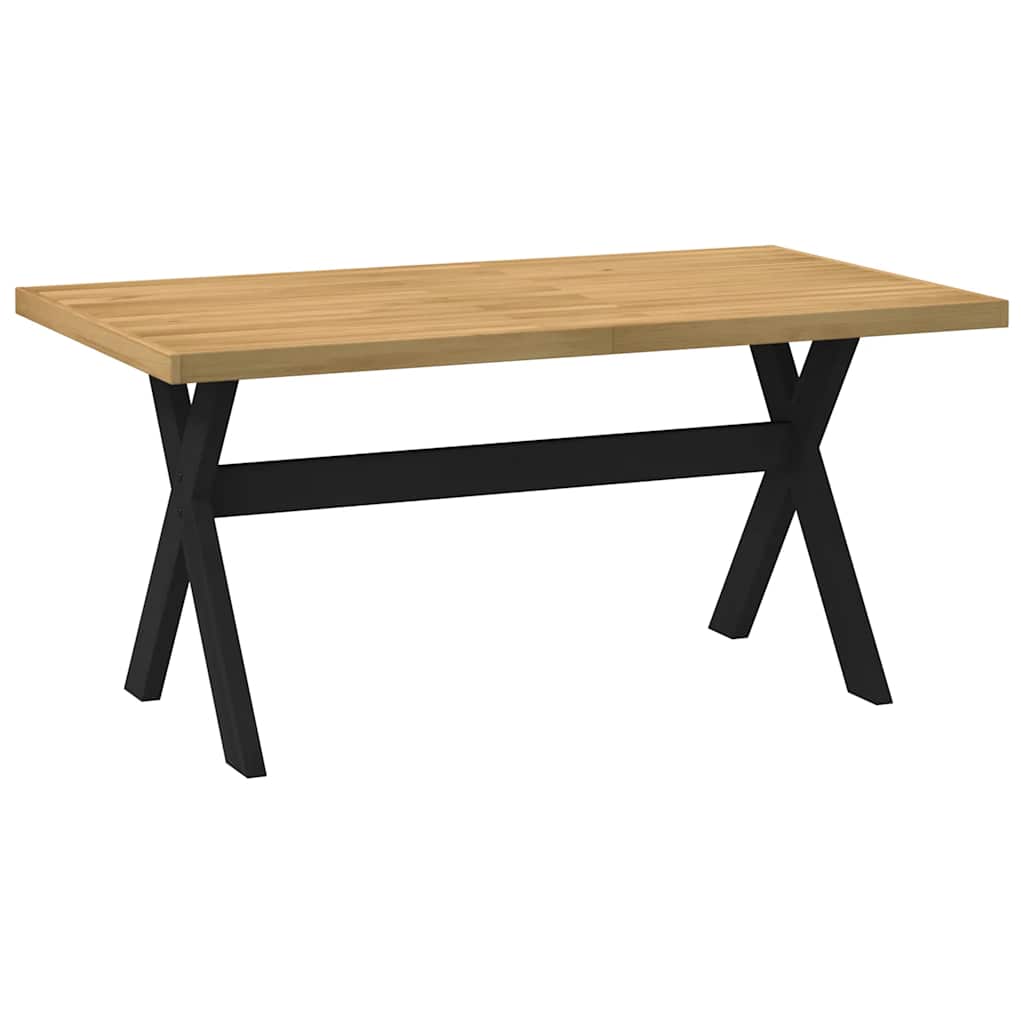 Table Industrielle Rectangulaire en Bois Massif-160 cm-1-Forme de X-La-Fabrique-Industrielle