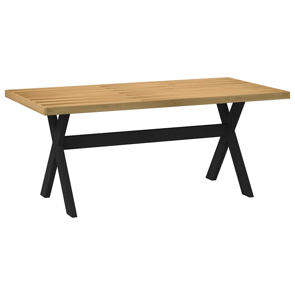 Table Industrielle Rectangulaire en Bois Massif-180 cm-1-Forme de X-La-Fabrique-Industrielle