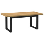 Table Industrielle Rectangulaire en Bois Massif-180 cm-1-Forme en U-La-Fabrique-Industrielle