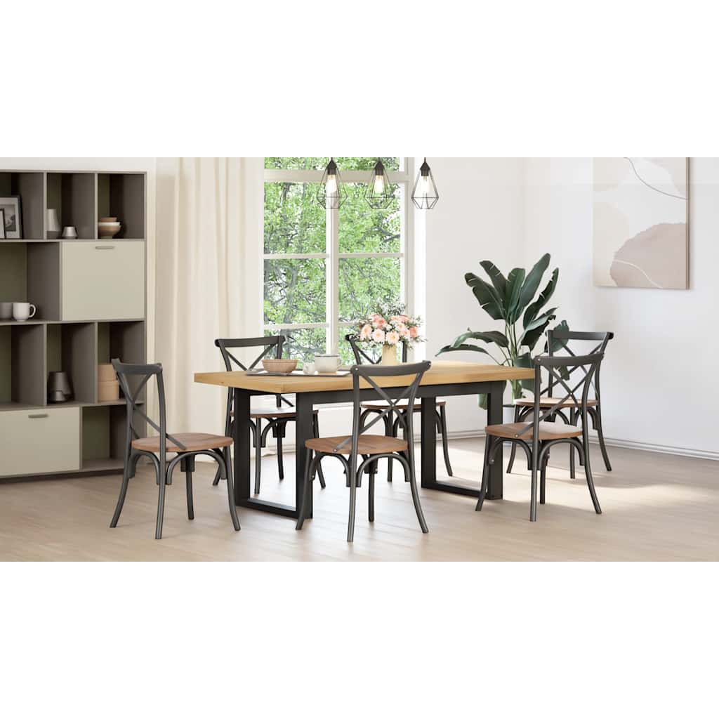Table Industrielle Rectangulaire en Bois Massif-La-Fabrique-Industrielle