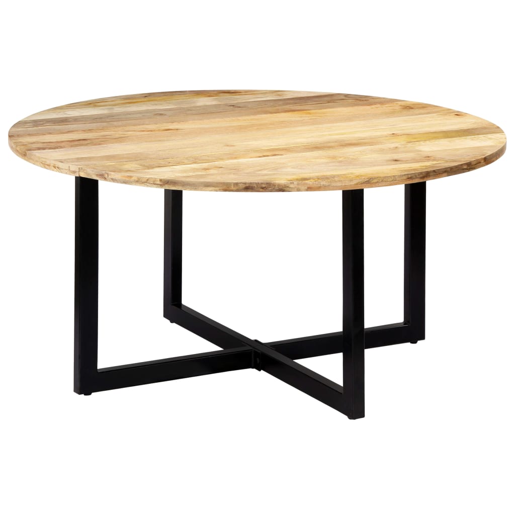 Table Industrielle Ronde en Bois de Manguier-bois de manguier massif-1-150 x 73 cm-La-Fabrique-Industrielle