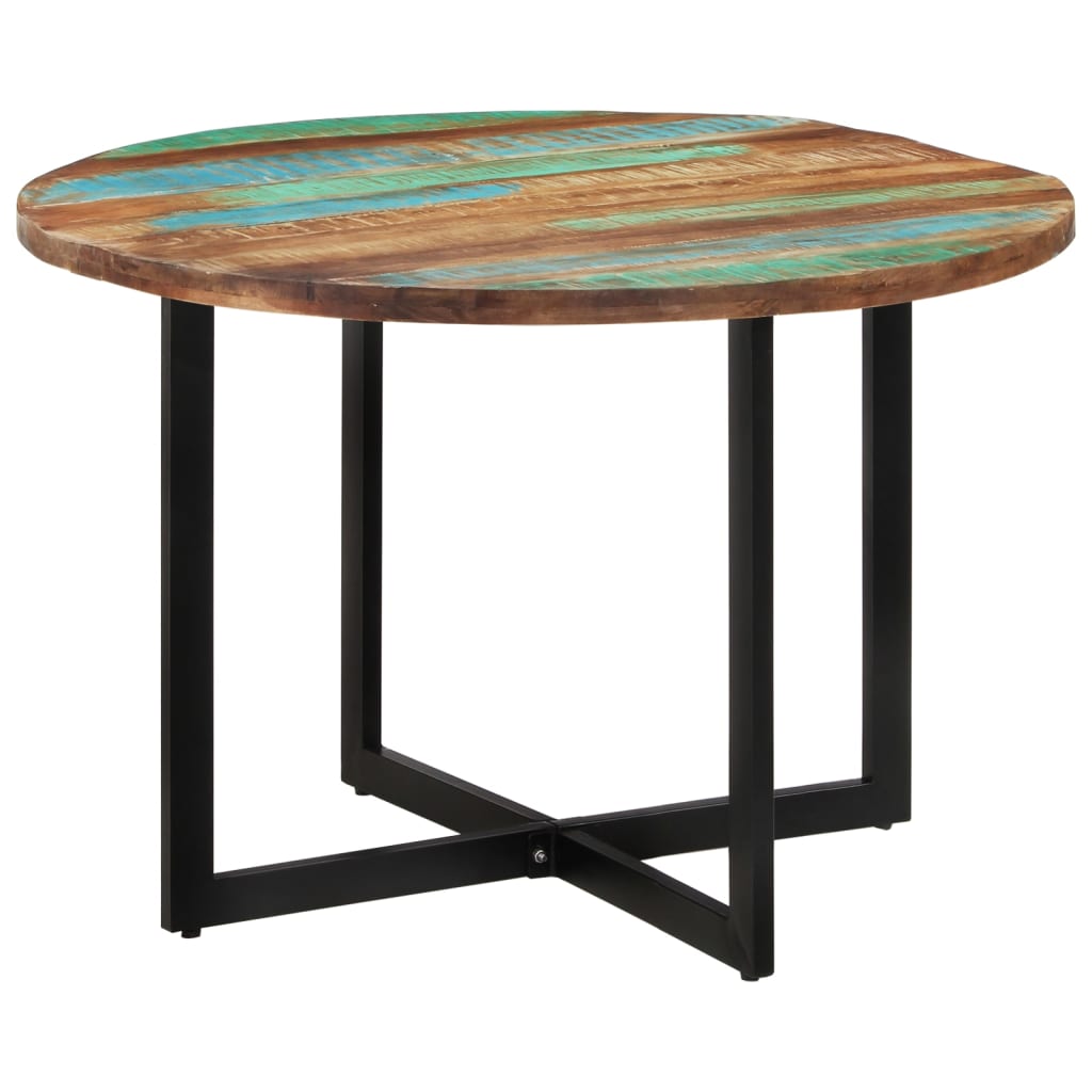 Table Industrielle Ronde en Bois de Manguier-bois de récupération massif-1-110 x 75 cm-La-Fabrique-Industrielle