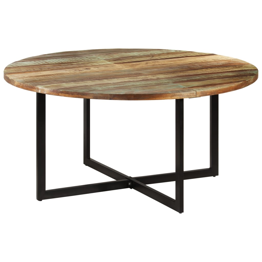 Table Industrielle Ronde en Bois de Manguier-bois de récupération massif-1-150 x 75 cm-La-Fabrique-Industrielle
