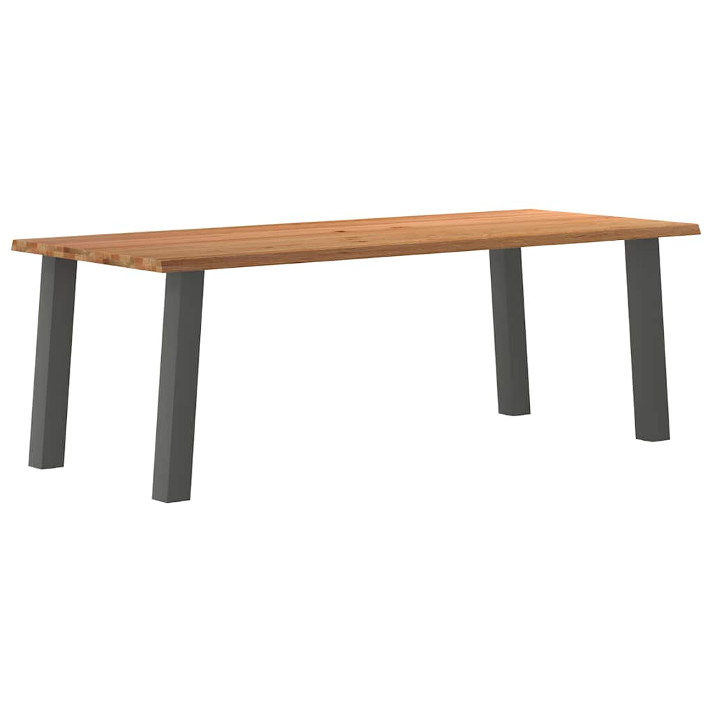 Table Industrielle Salle à Manger en Chêne et Acier-100 cm-240 cm-1-La-Fabrique-Industrielle