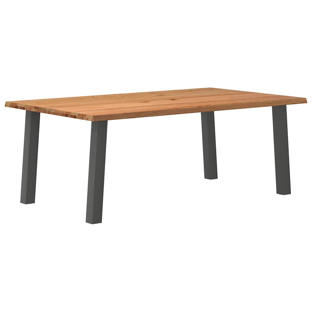 Table Industrielle Salle à Manger en Chêne et Acier-120 cm-200 cm-1-La-Fabrique-Industrielle