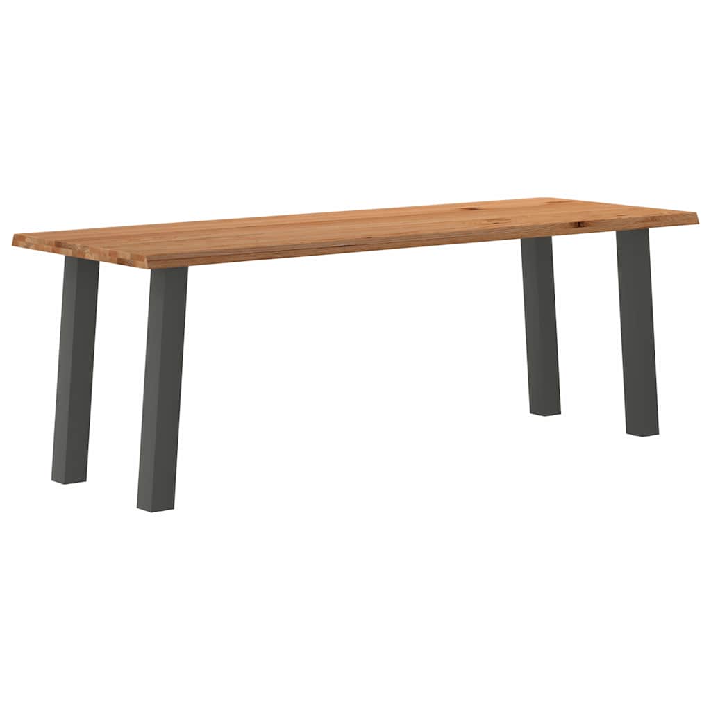 Table Industrielle Salle à Manger en Chêne et Acier-80 cm-220 cm-1-La-Fabrique-Industrielle