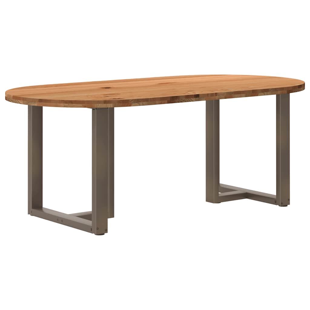 Table Industrielle avec Plateau en Bois et Pieds en Métal-Acier naturel-1-200 x 100 x 74 cm-La-Fabrique-Industrielle