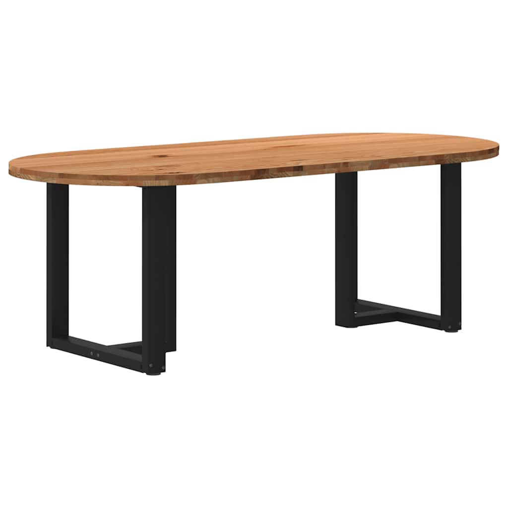 Table Industrielle avec Plateau en Bois et Pieds en Métal-Noir-1-220 x 100 x 74 cm-La-Fabrique-Industrielle