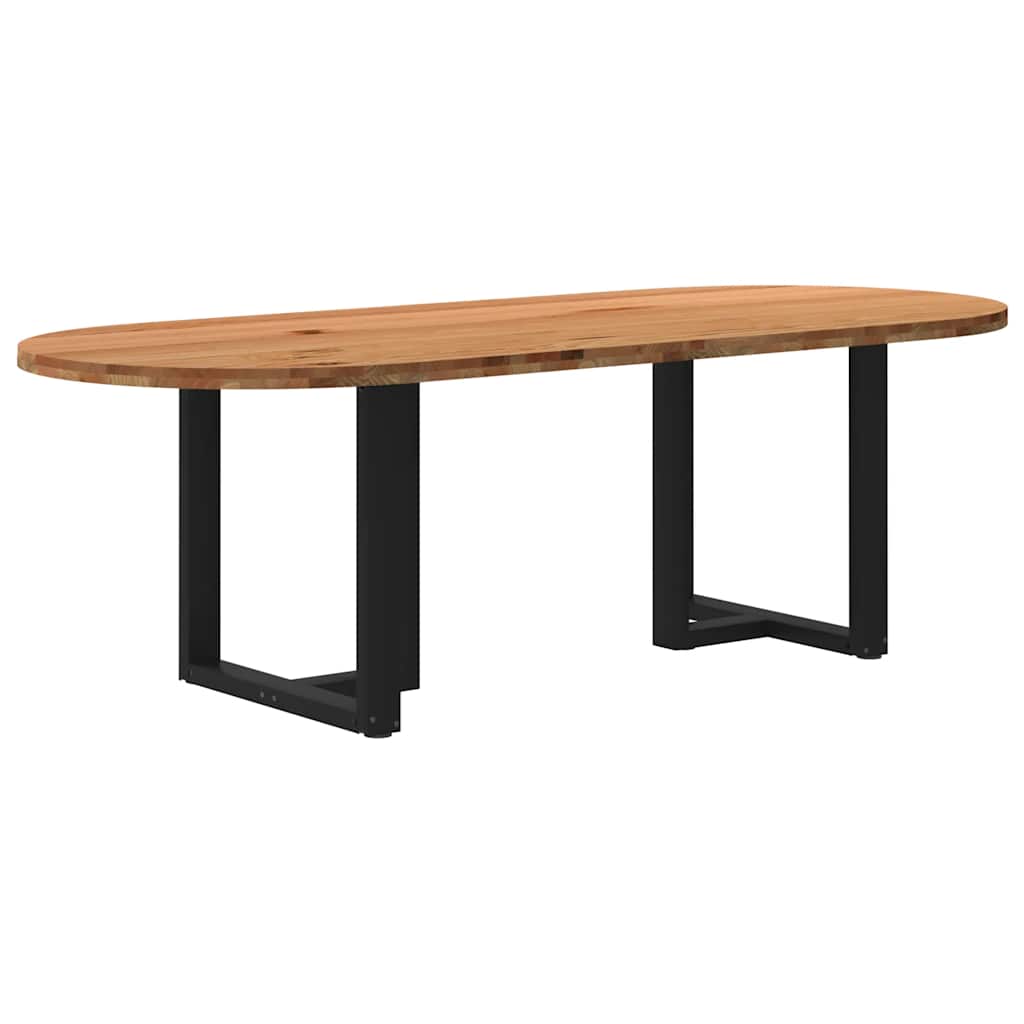 Table Industrielle avec Plateau en Bois et Pieds en Métal-Noir-1-240 x 100 x 74 cm-La-Fabrique-Industrielle