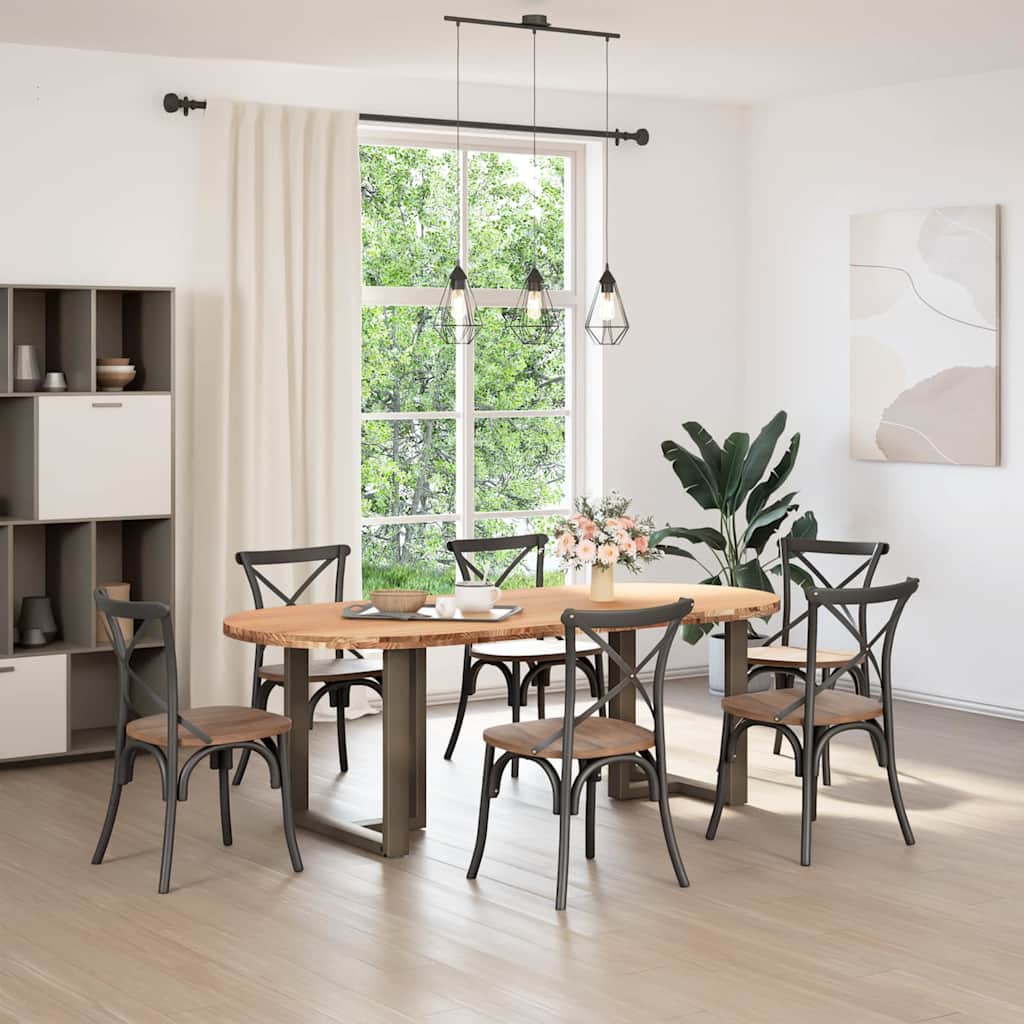 Table Industrielle avec Plateau en Bois et Pieds en Métal-La-Fabrique-Industrielle