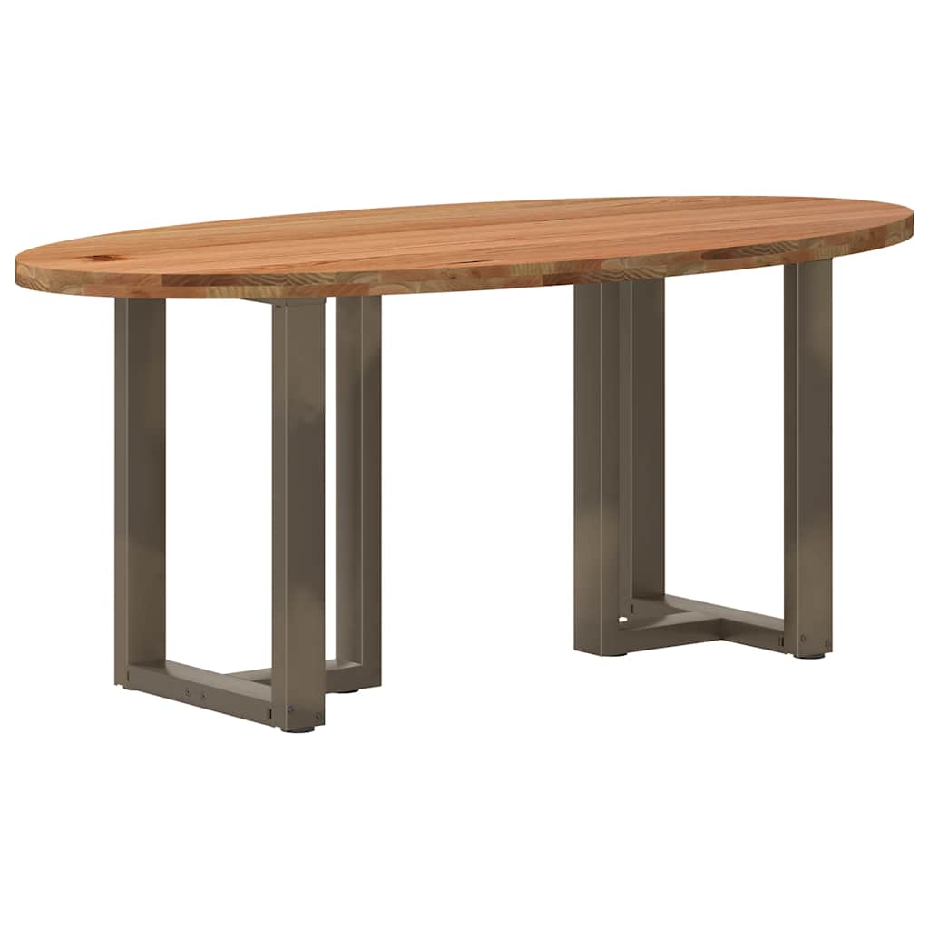 Table Industrielle d'Intérieur en Bois de Chêne Massif-Acier naturel-1-180 x 90 x 74 cm-La-Fabrique-Industrielle