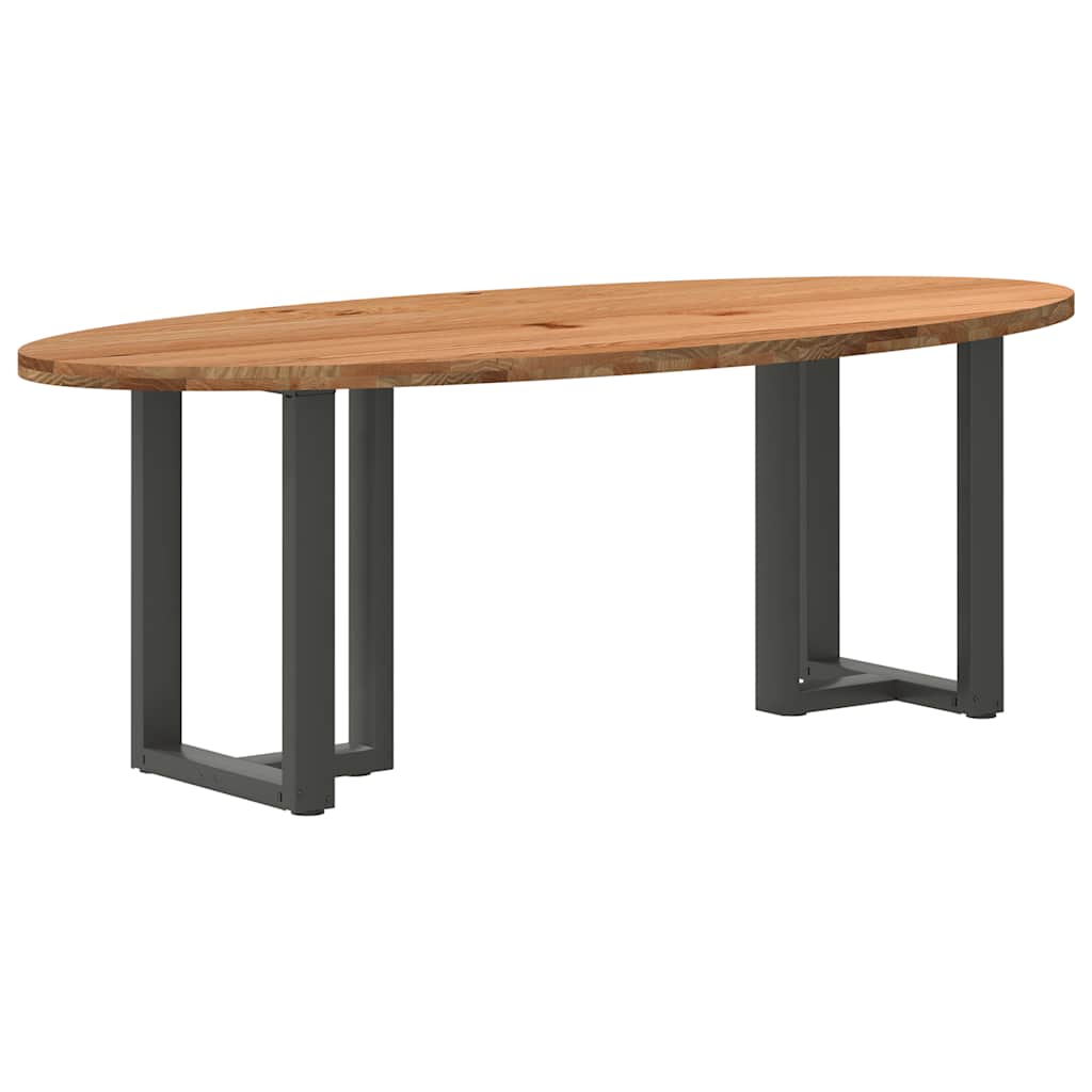 Table Industrielle d'Intérieur en Bois de Chêne Massif-Anthracite-1-220 x 100 x 74 cm-La-Fabrique-Industrielle