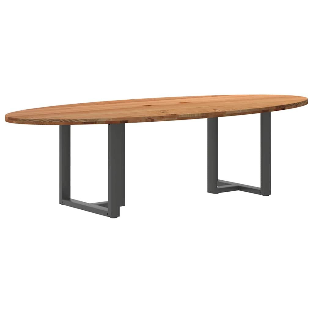 Table Industrielle d'Intérieur en Bois de Chêne Massif-Anthracite-1-280 x 120 x 74 cm-La-Fabrique-Industrielle