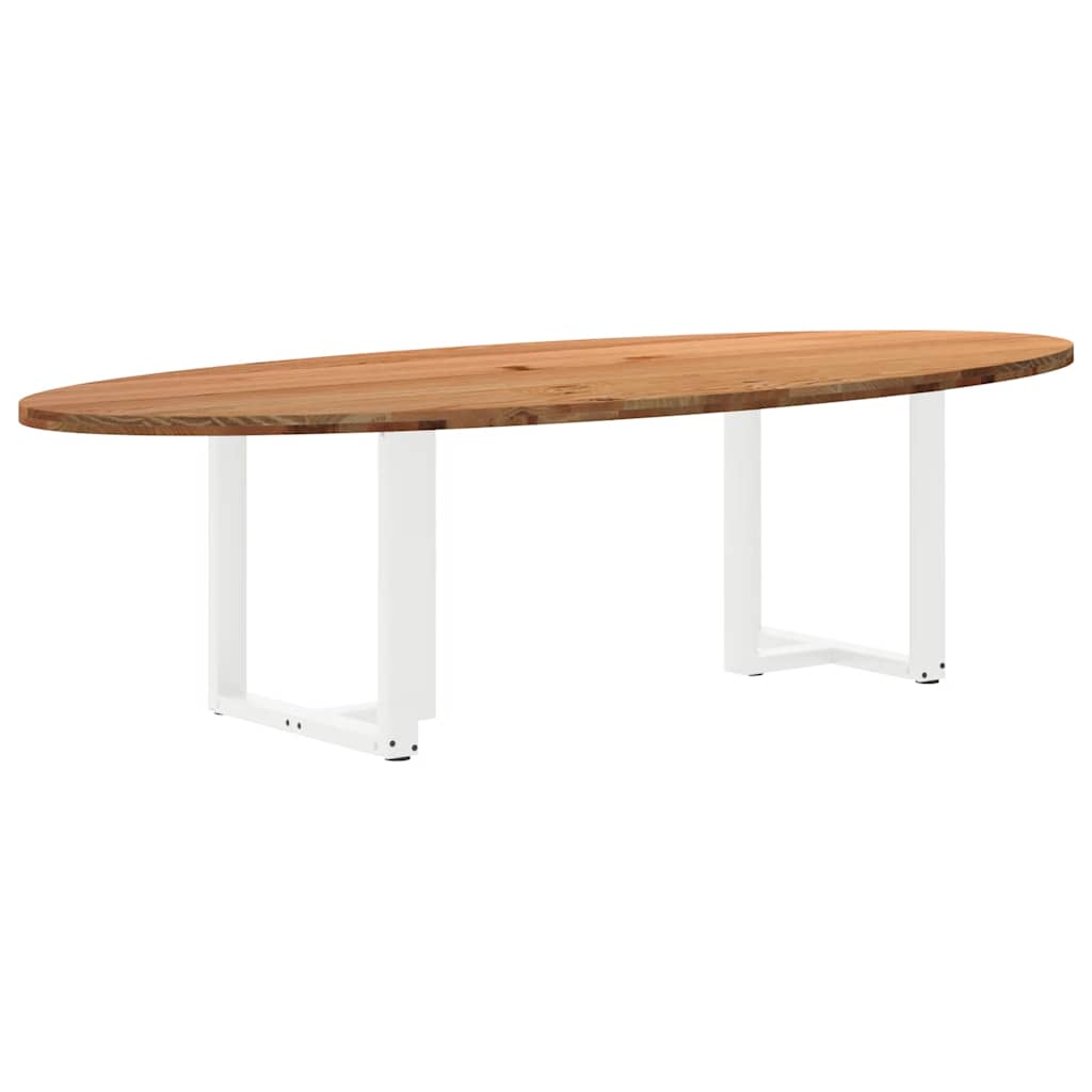 Table Industrielle d'Intérieur en Bois de Chêne Massif-Blanc-1-280 x 120 x 74 cm-La-Fabrique-Industrielle