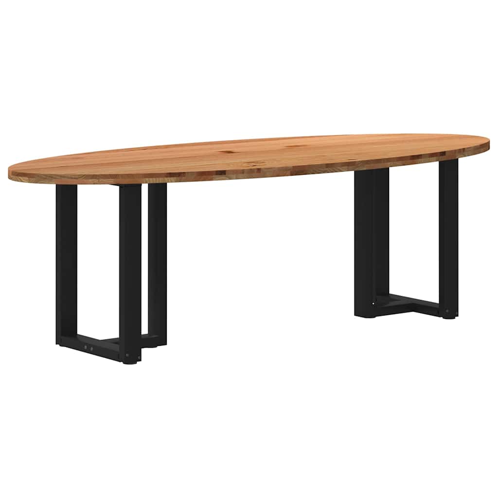 Table Industrielle d'Intérieur en Bois de Chêne Massif-Noir-1-240 x 100 x 74 cm-La-Fabrique-Industrielle