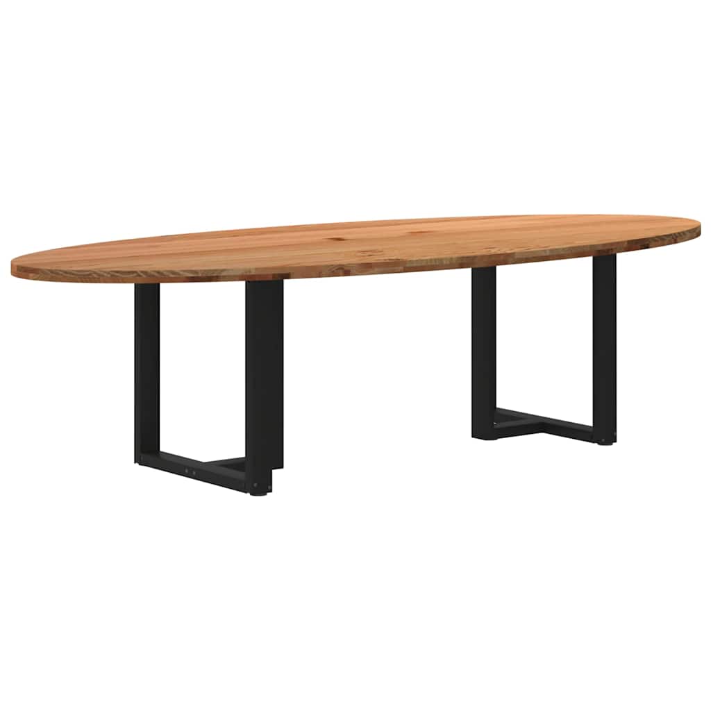 Table Industrielle d'Intérieur en Bois de Chêne Massif-Noir-1-280 x 120 x 74 cm-La-Fabrique-Industrielle