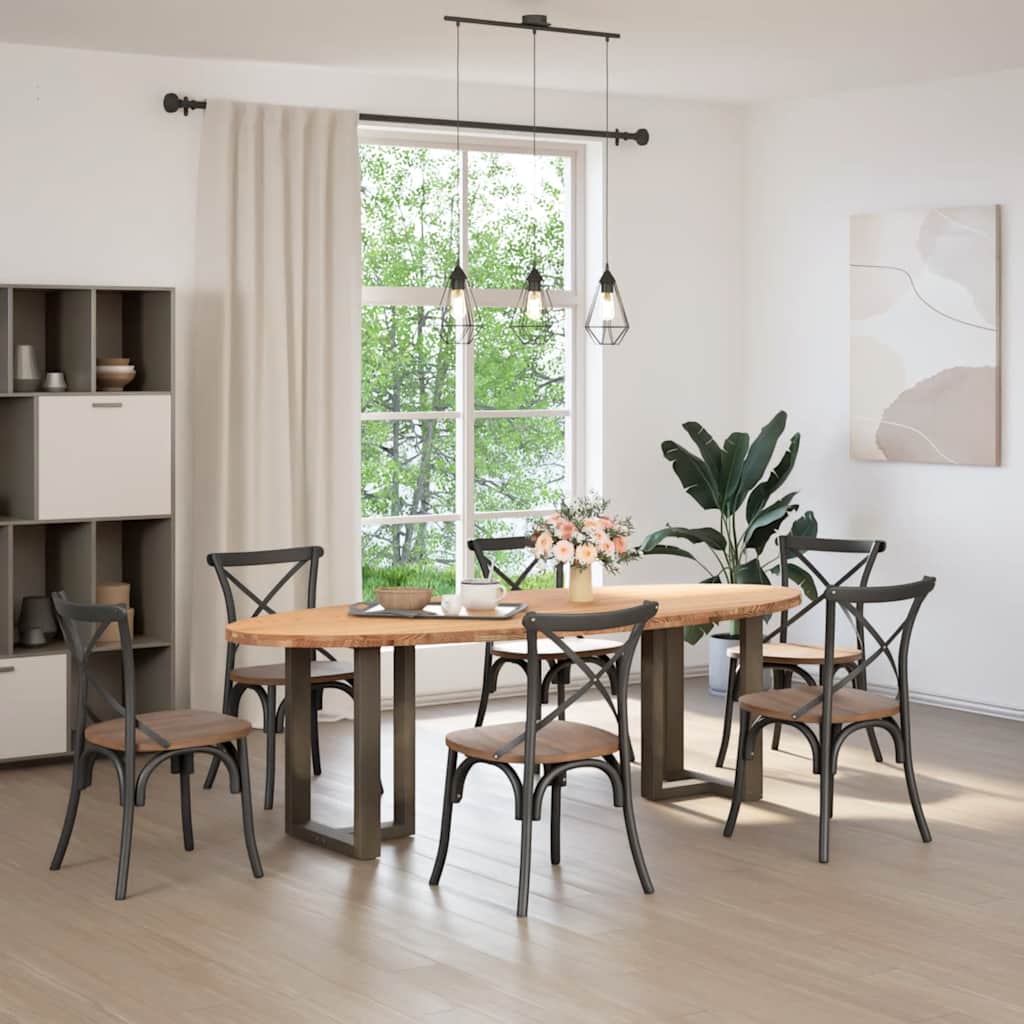 Table Industrielle d'Intérieur en Bois de Chêne Massif-La-Fabrique-Industrielle