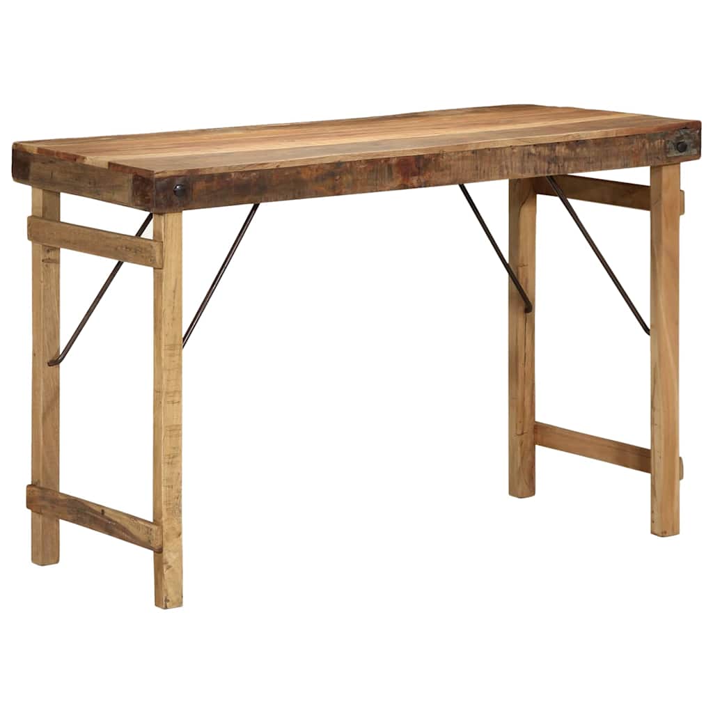 Table Industrielle en Bois Massif Recyclé-110 x 55 x 76 cm-La-Fabrique-Industrielle