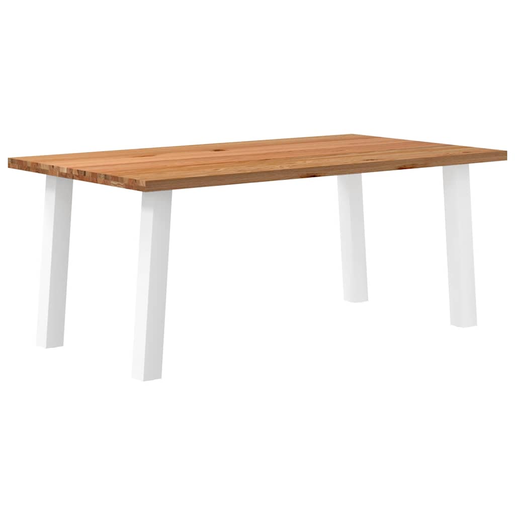 Table Industrielle en Bois Massif avec Pieds Blancs-100 cm-180 cm-1-La-Fabrique-Industrielle