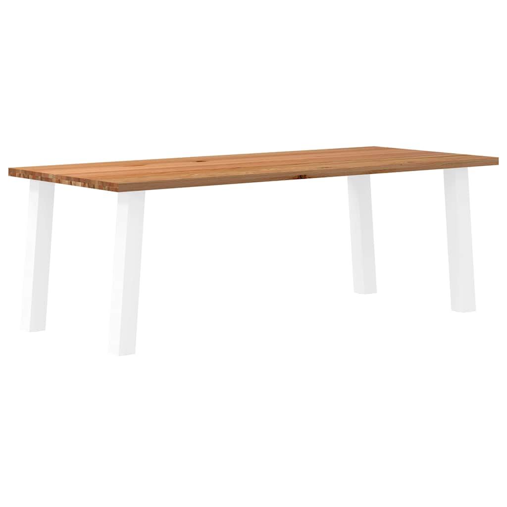 Table Industrielle en Bois Massif avec Pieds Blancs-100 cm-240 cm-1-La-Fabrique-Industrielle